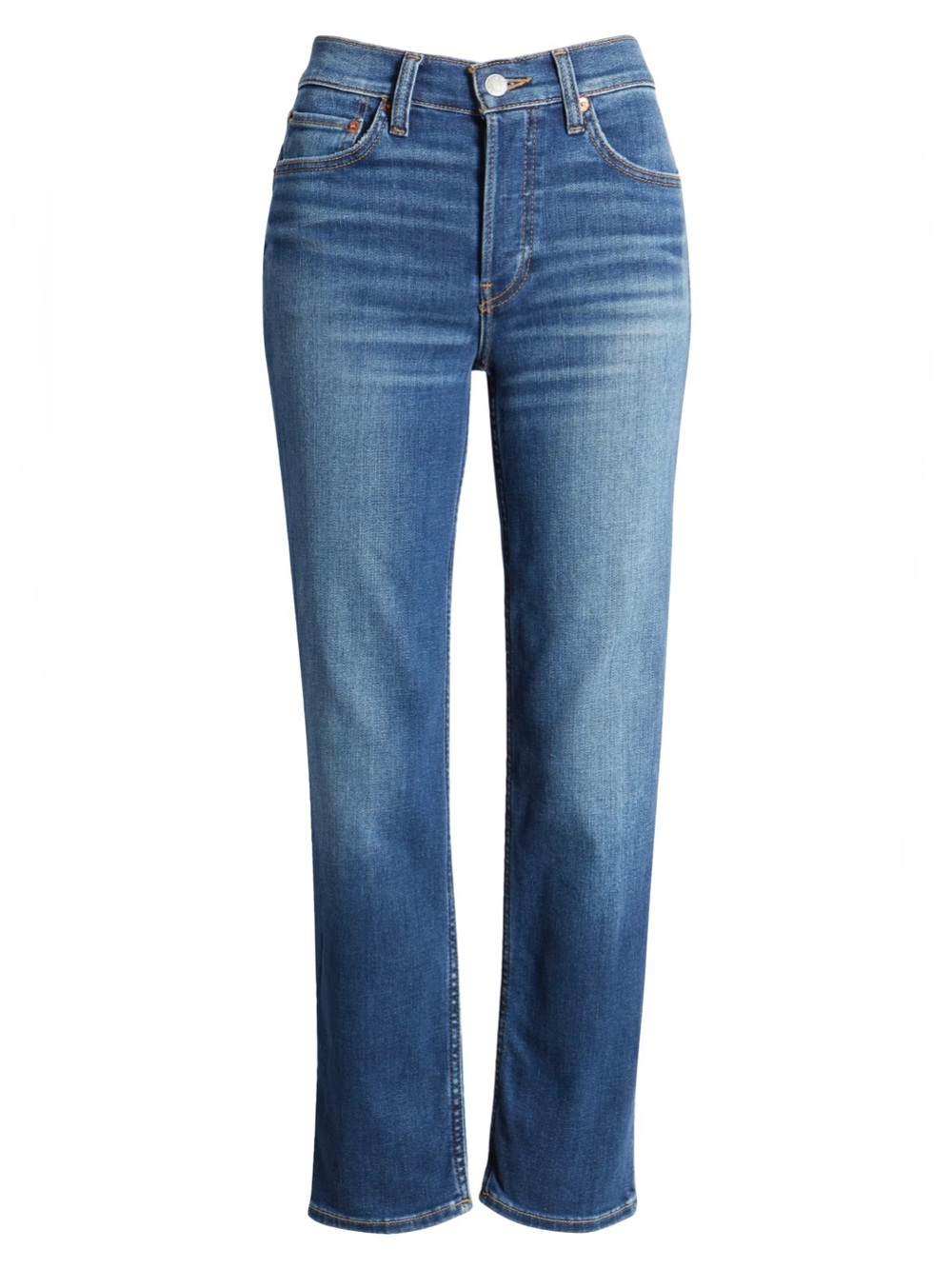Mid Rise Ankle Stovepipe Jeans Royal Fade